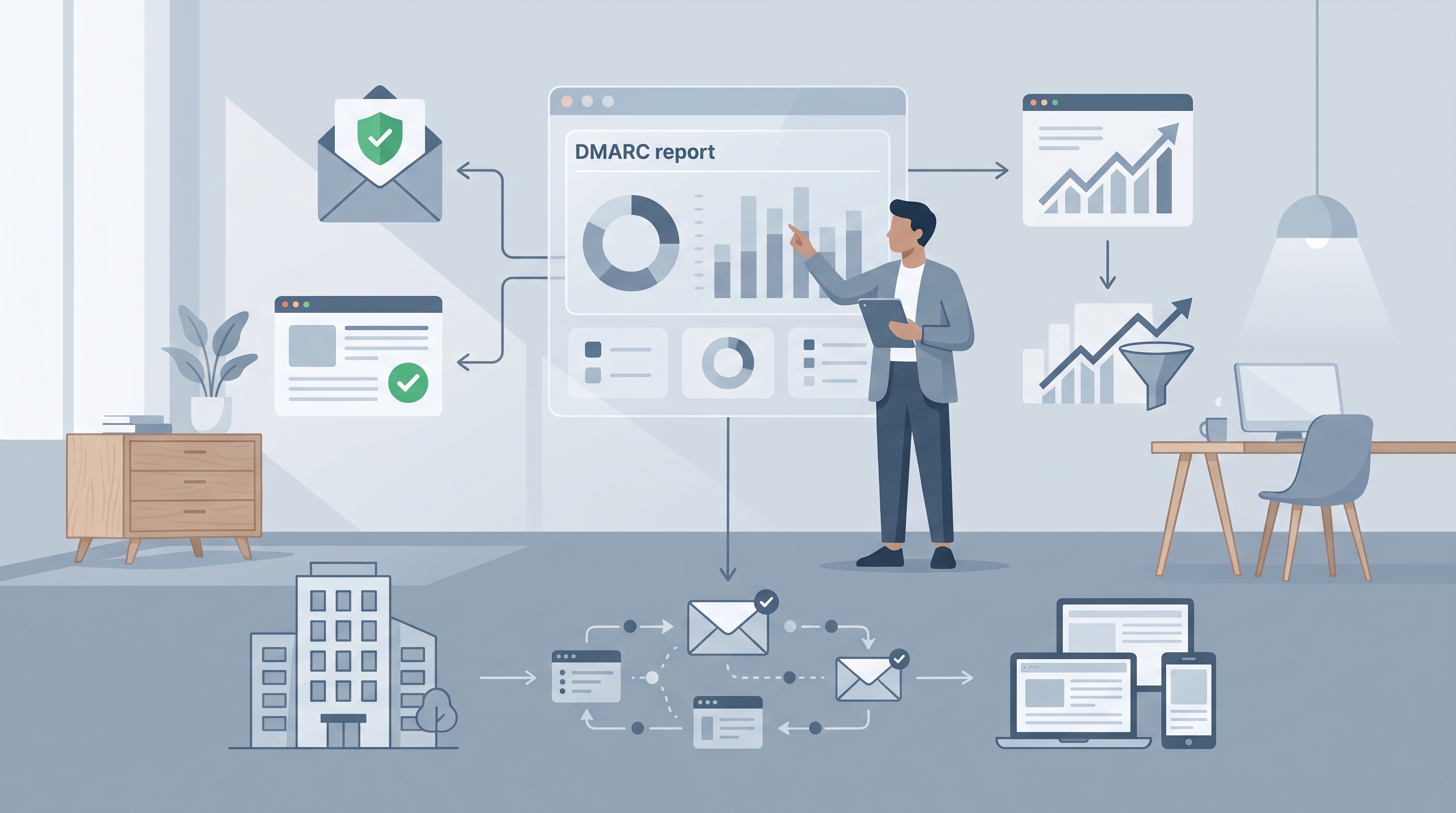 Illustrasjon til How to Read DMARC Reports (And Why Your Business Website Depends on It)
