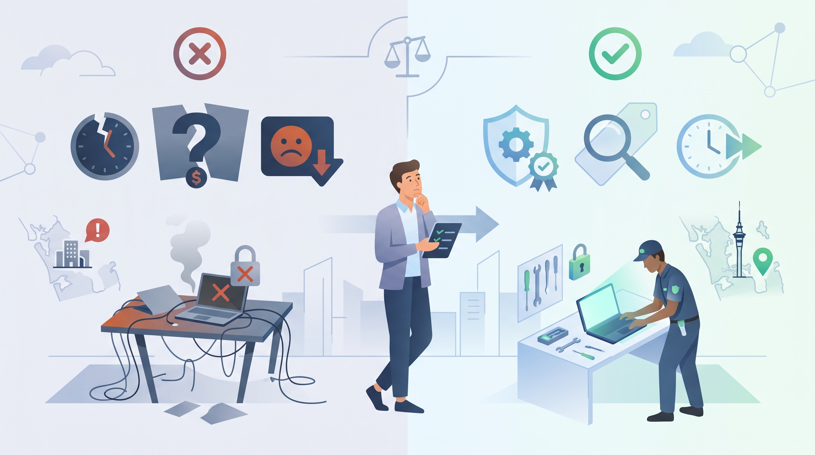 Illustrasjon til How to Choose a Computer Repair Service in Auckland That Won't Let Your Business Down
