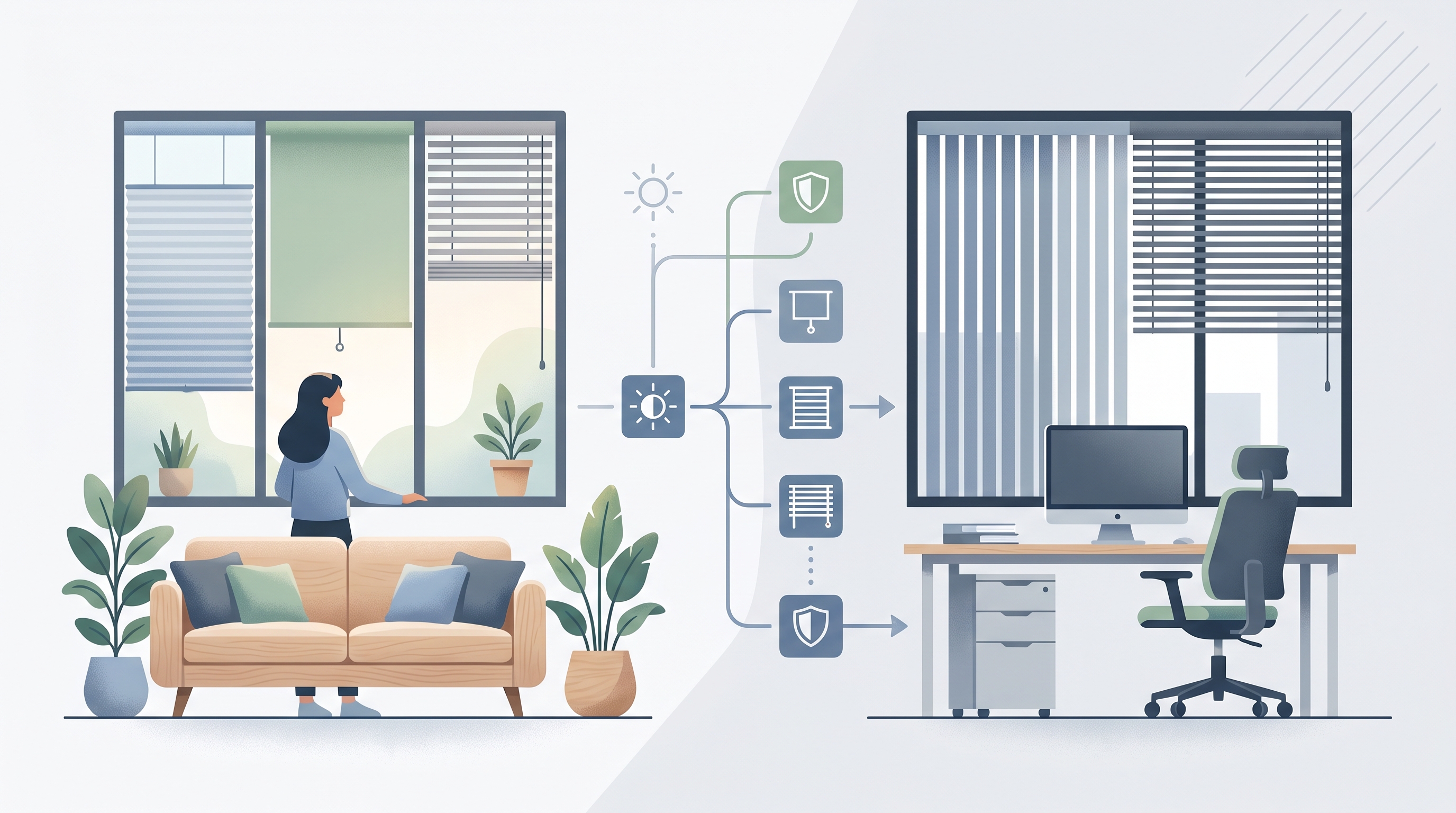 Illustrasjon til How to Choose the Right Window Blinds for Your Home or Office