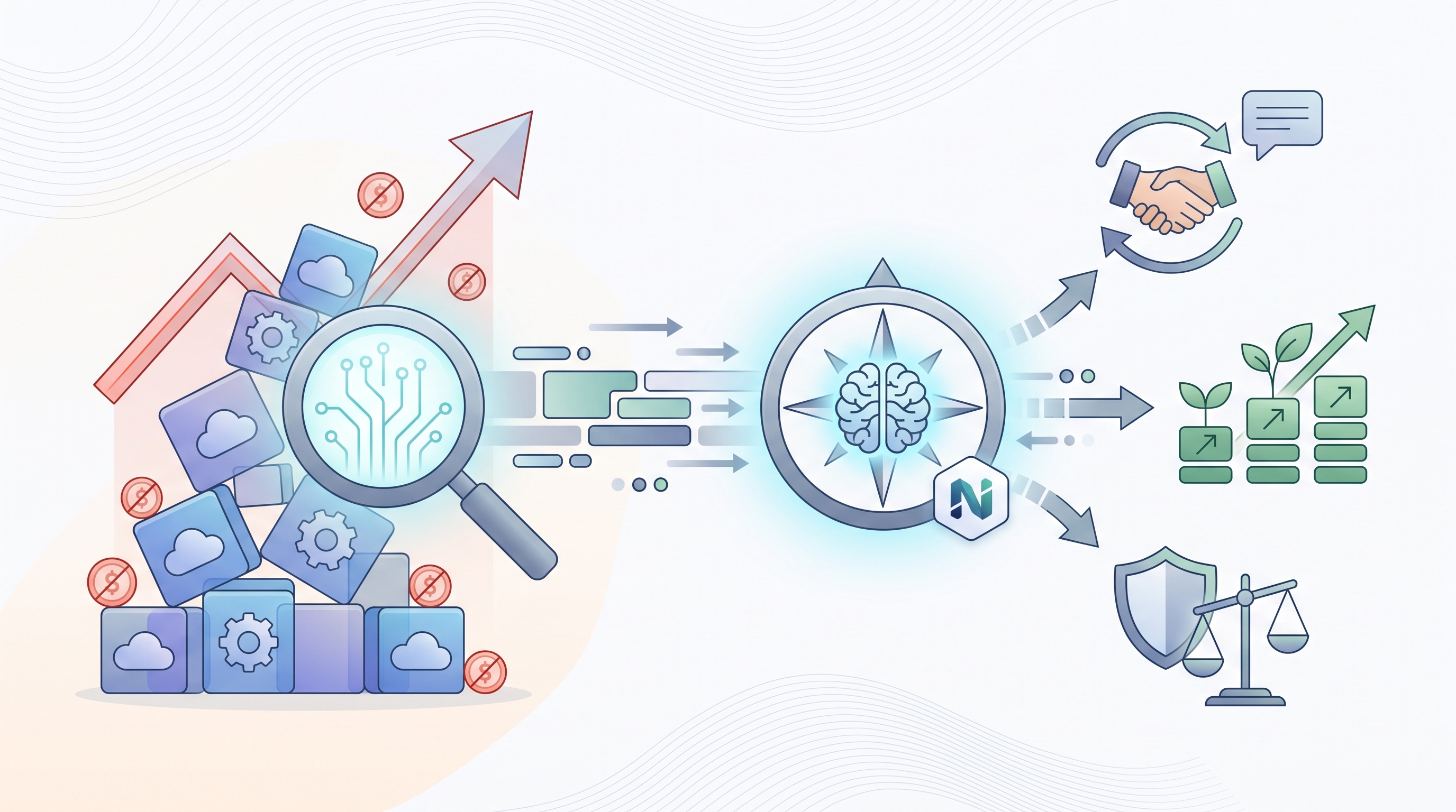 Illustrasjon til How to Cut SaaS Costs Without Cutting Productivity